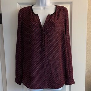 Daniel Rainn Black and Red Geometric Blouse